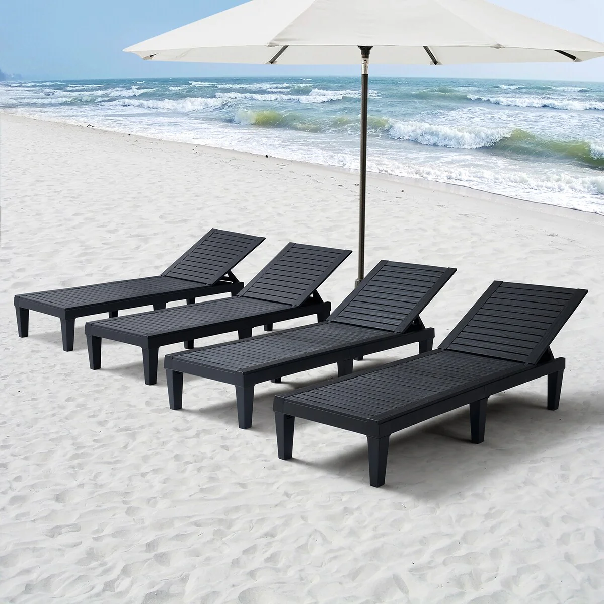 Nestl Waterproof, Lightweight, and Adjustable Outdoor Chaise Lounge Chairs for Patio and Poolside - 74.5 x 22.8 x 11.2