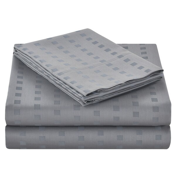 Spring Home 1200 Thread Count 100% Egyptian Cotton Deep Pocket Dobby Striped Sheet Set