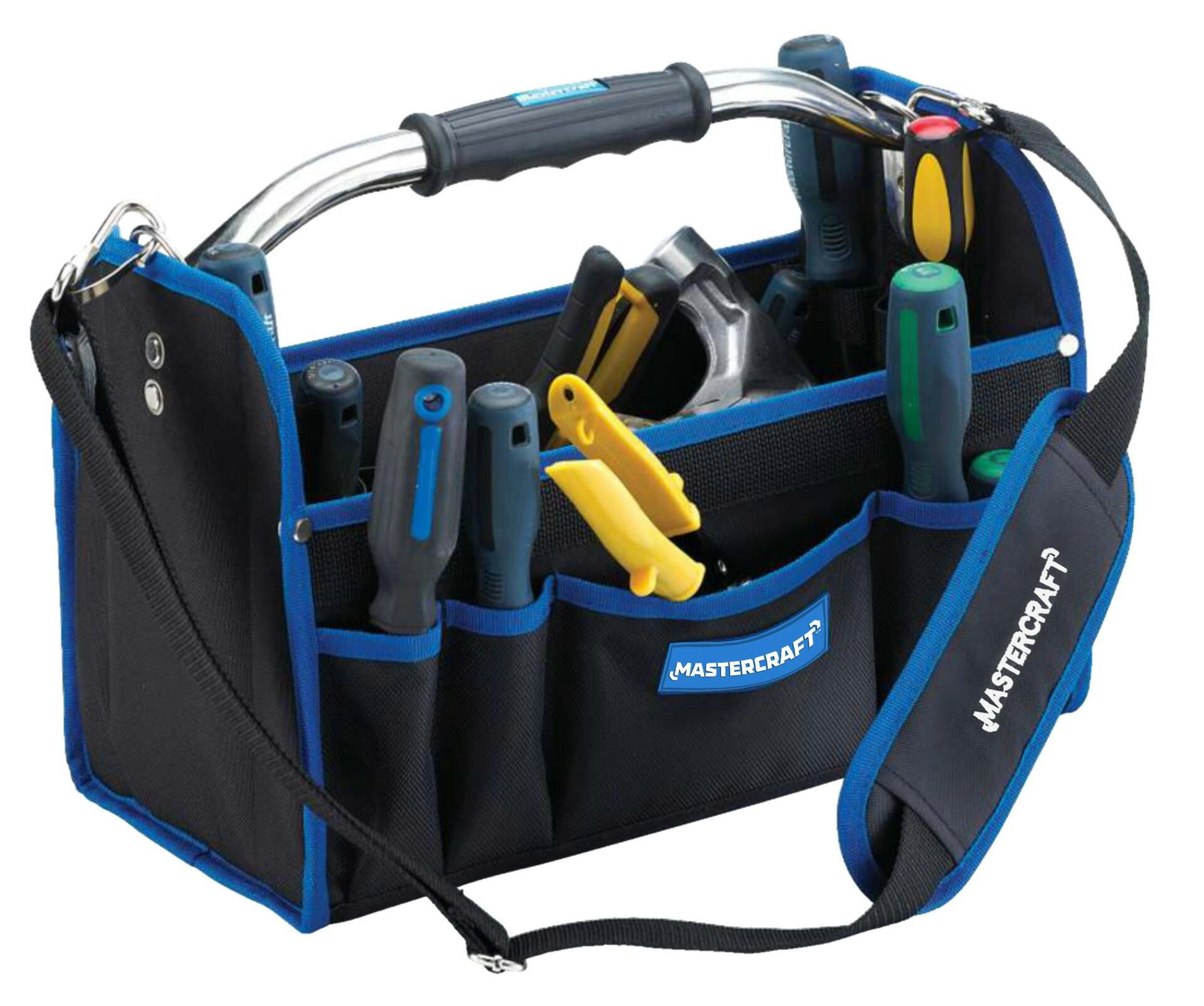 Mastercraft Open Top Tote Tool Bag, 18 Pockets, 15-in