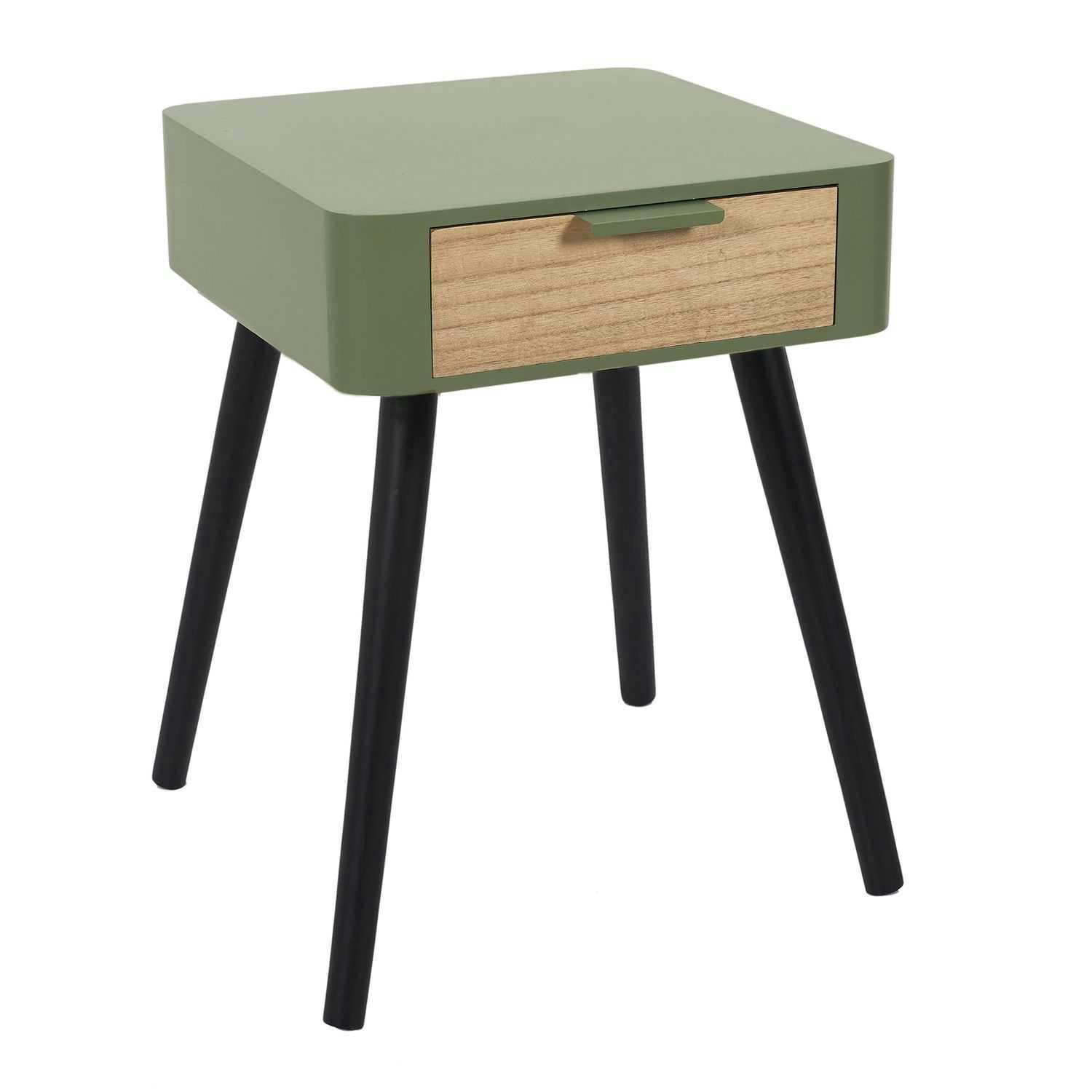 - Table de chevet 1 tiroir en mdf vert