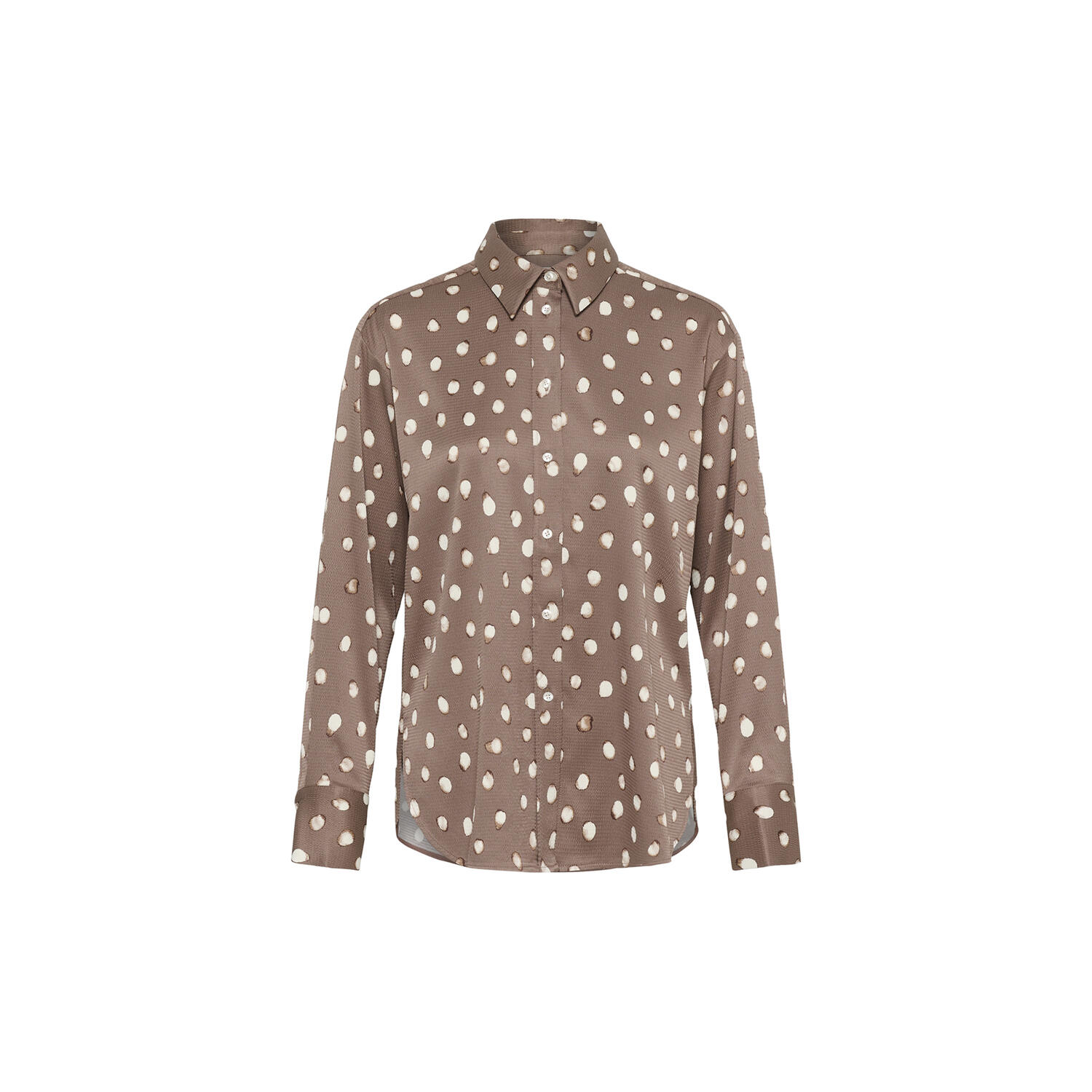 HENRIIW SHIRT, brown brush dot