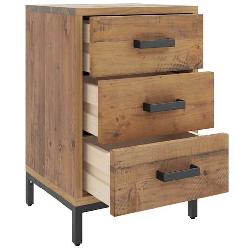 NNEVL Bedside Cabinet Brown 36x30x54 cm Solid Recycled Pinewood