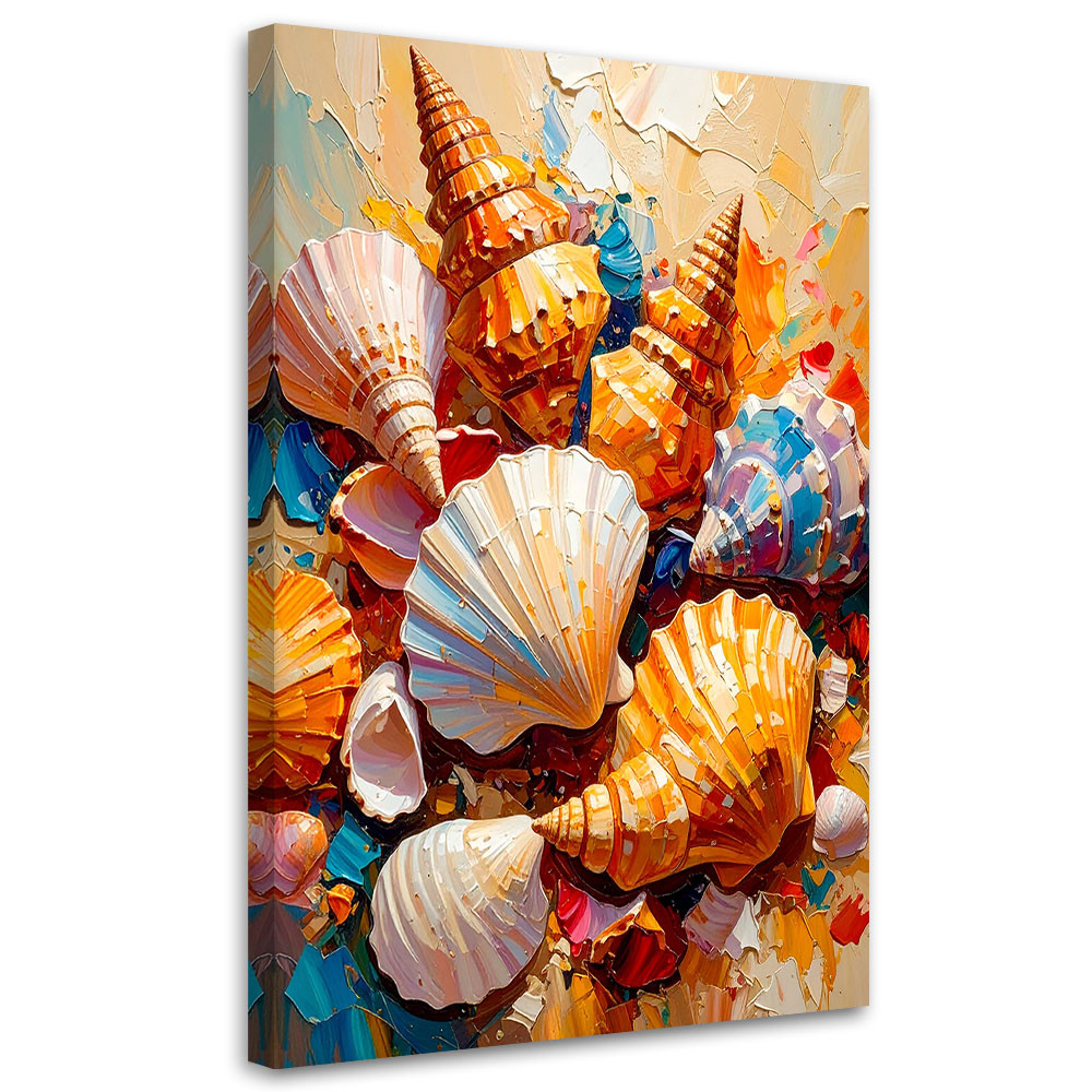Feeby Obraz do łazienki salonu, Kolorowe Muszle Morskie 40x60