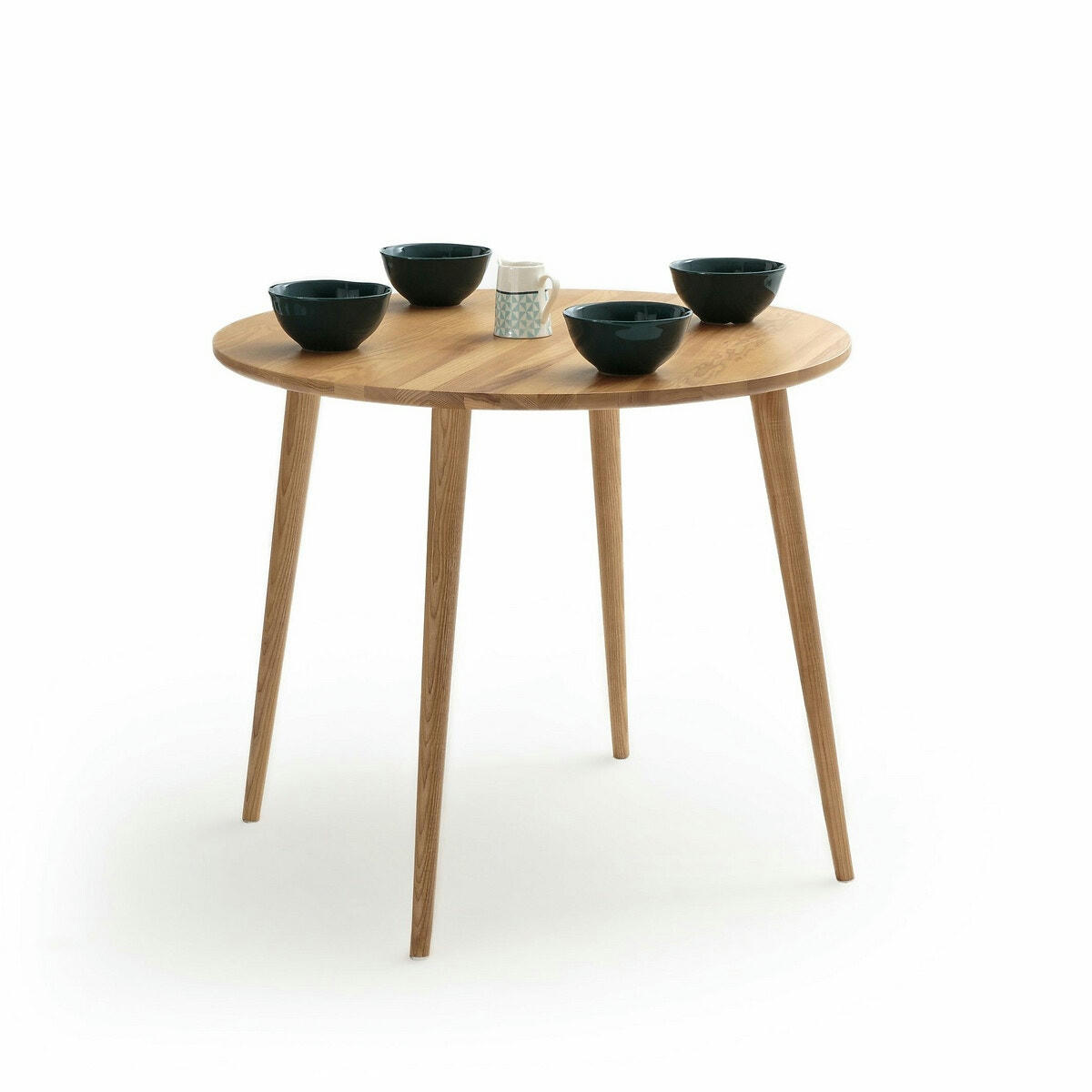 Table à manger ronde, frêne, 4 couverts, Crueso
