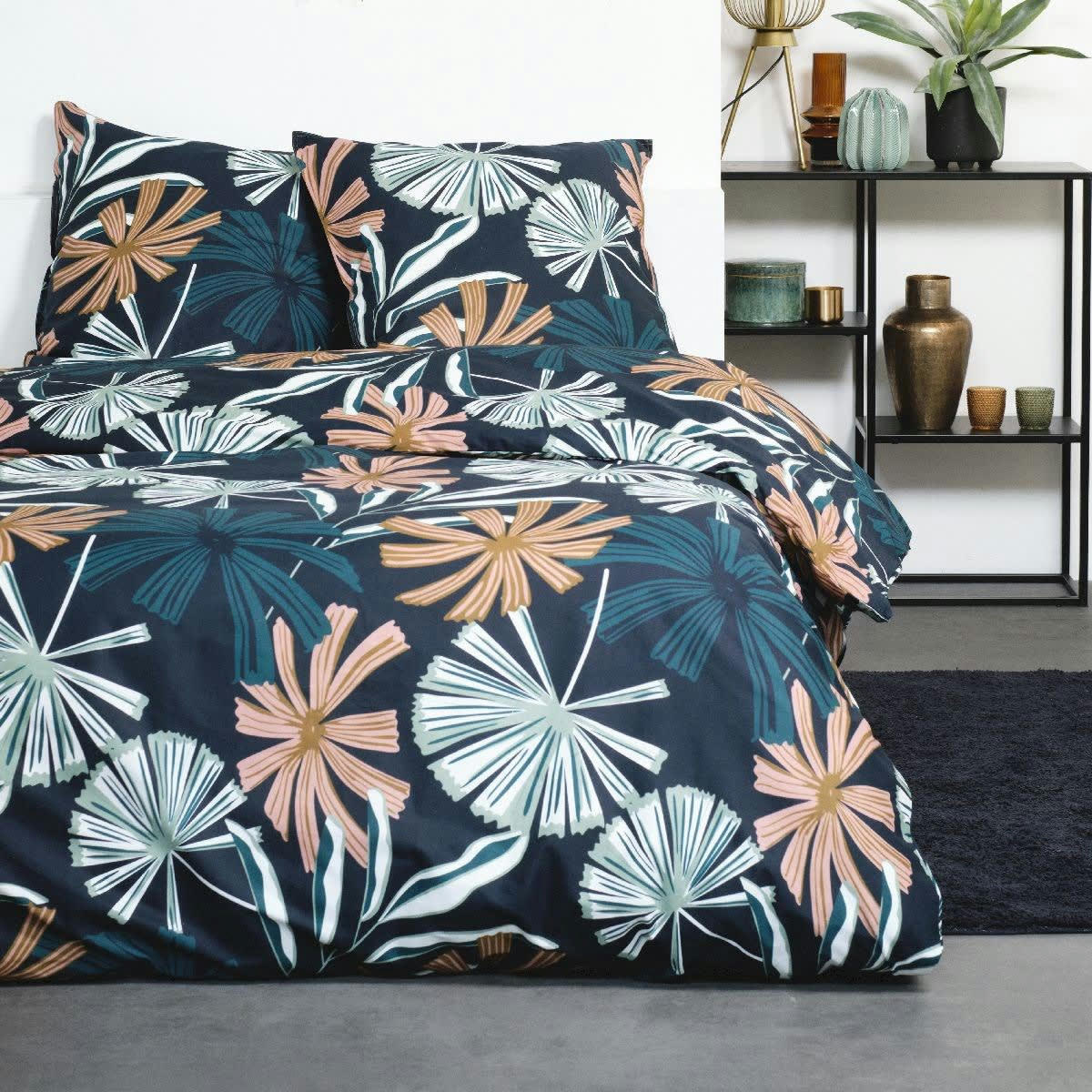 - Parure de lit en Coton Bleu 240x220 cm