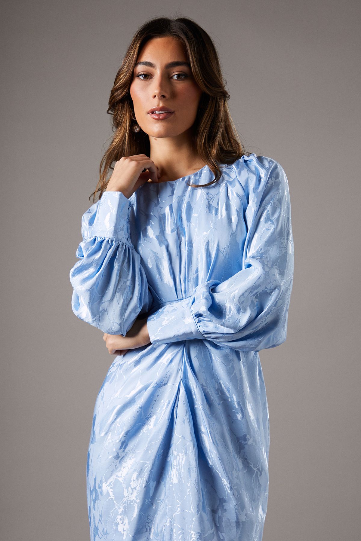 Coast Jacquard Ruched Dress