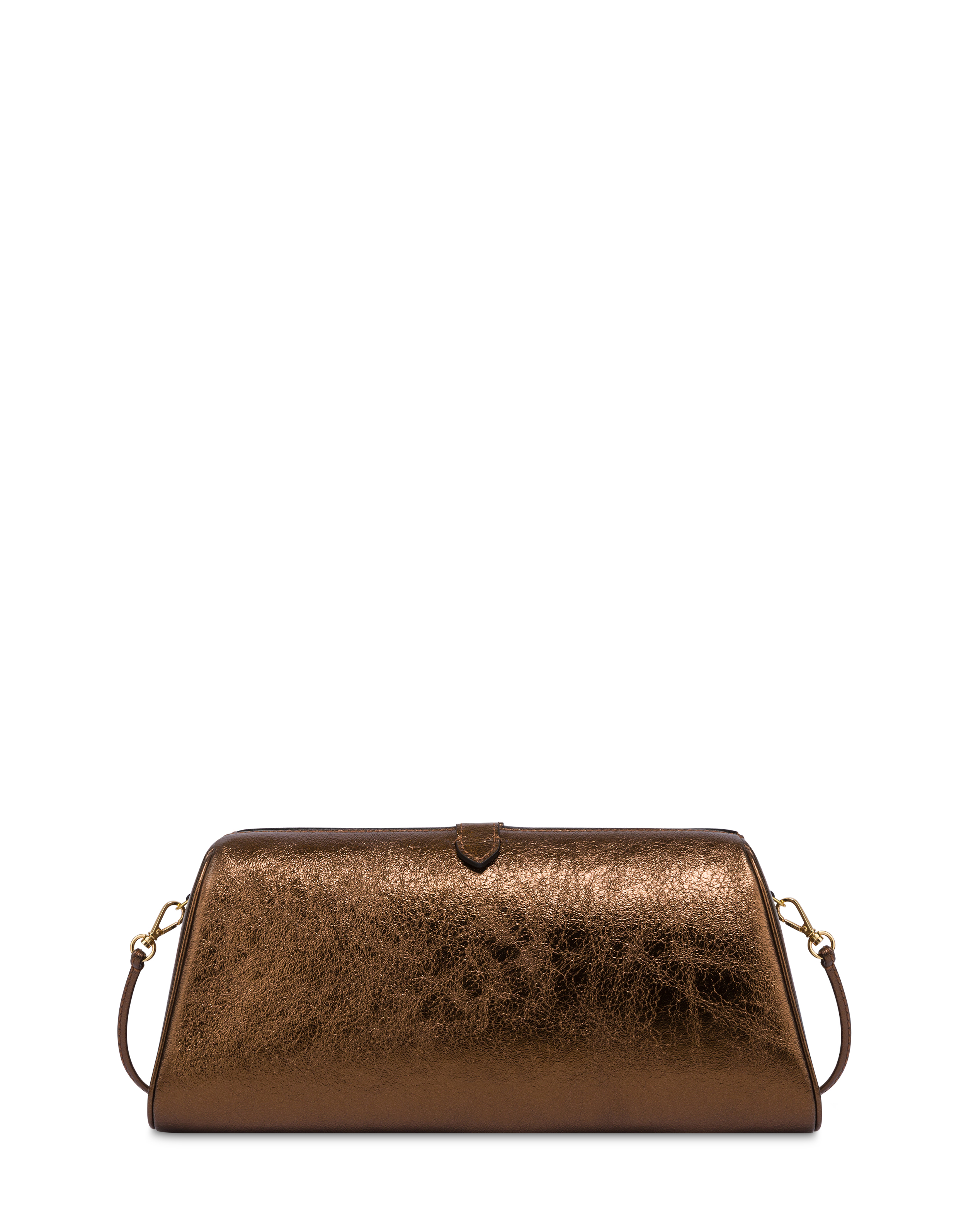 Pochette Shell In Vitello Laminato Cuoio