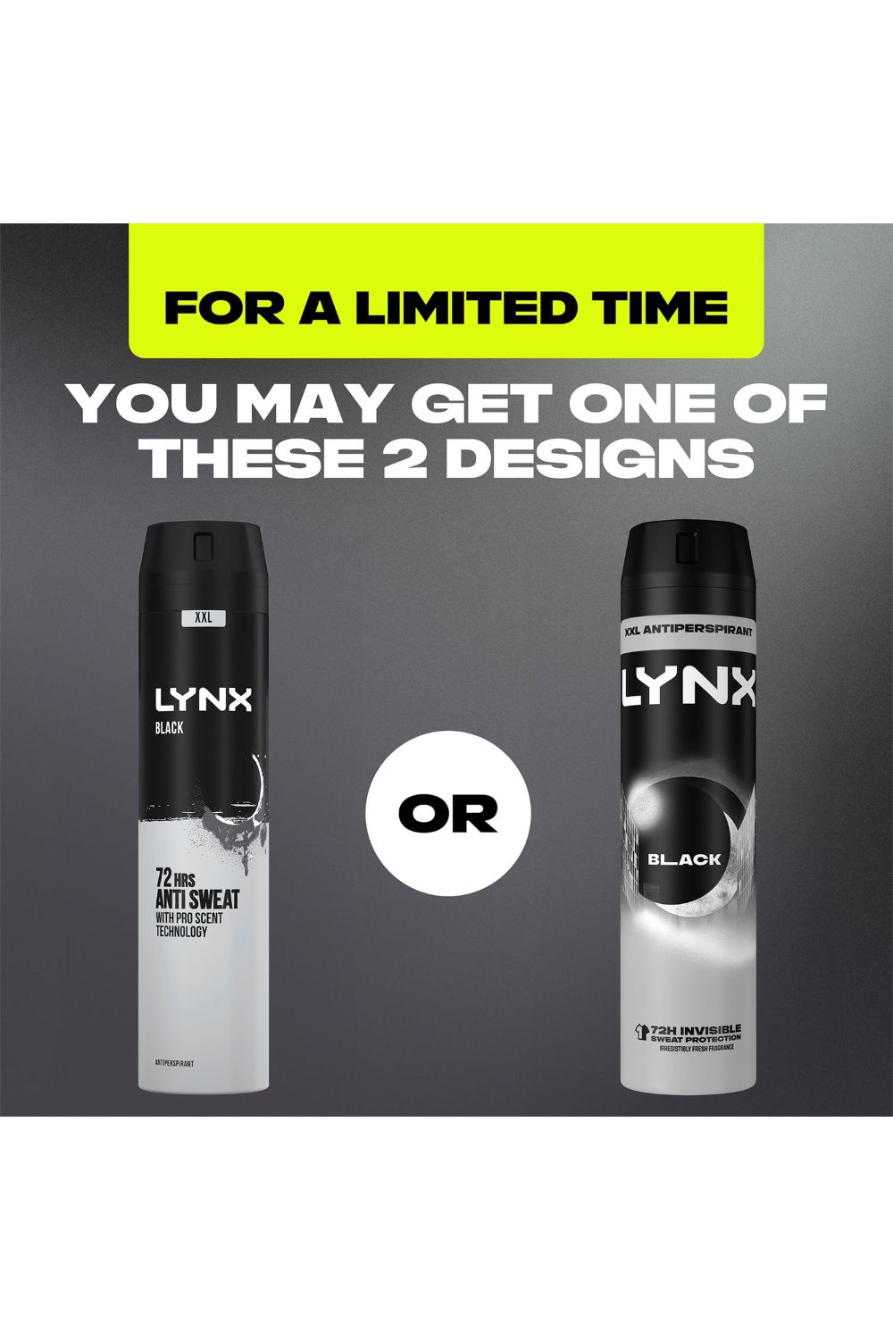 Lynx XXL Black 72H Protection 'Anti-Perspirant' Deodorant,6x250ml