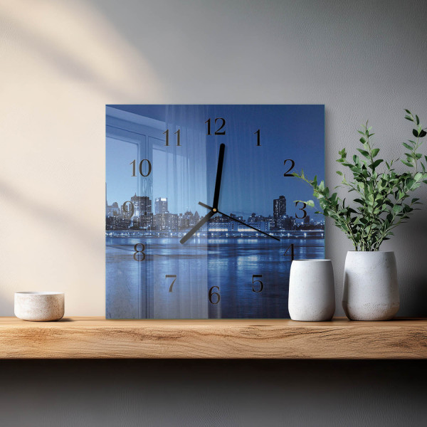 Stylowy zegar 30x30 Horyzont design na ścianę
