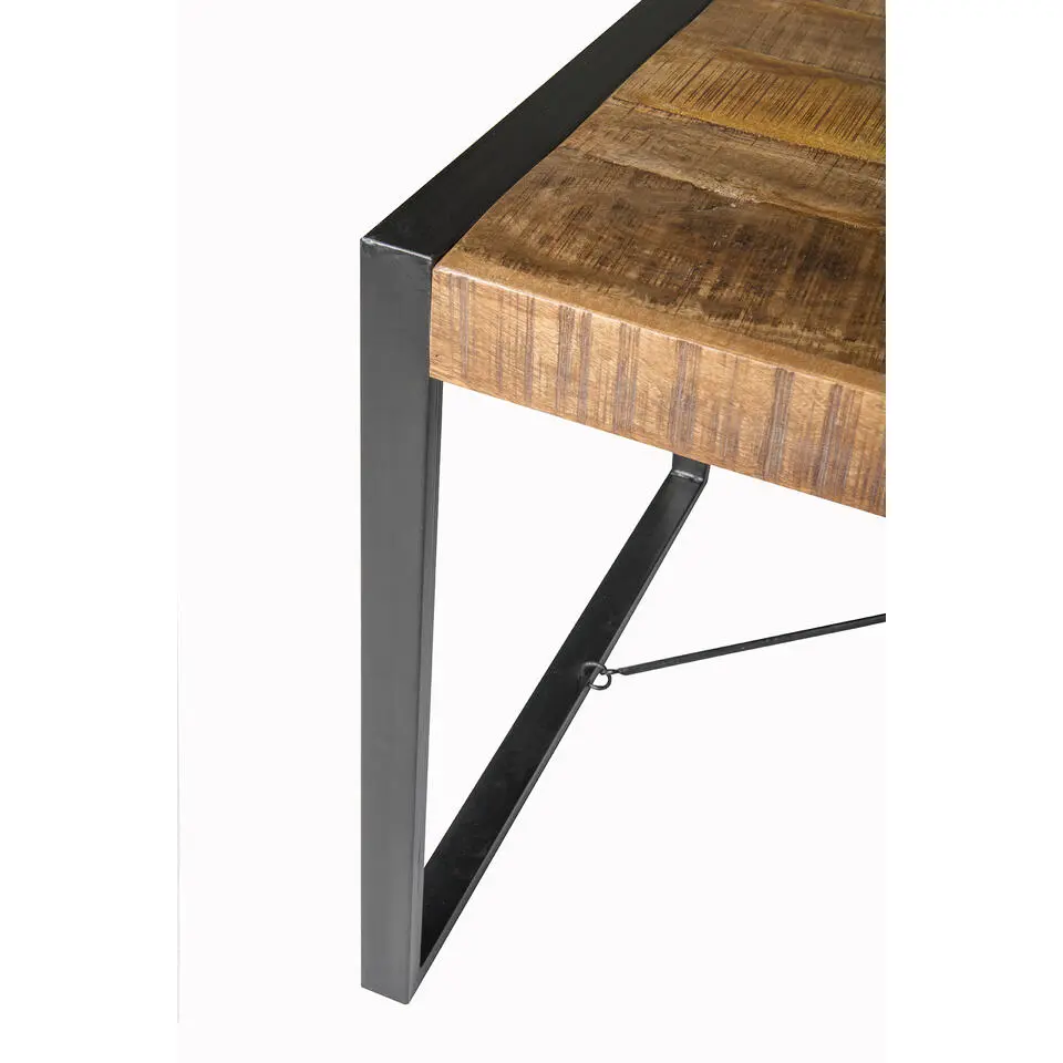 Livingfurn - Eetkamertafel Nairobi - U-Pot - Mango Hout - 200x100 cm - Bruin