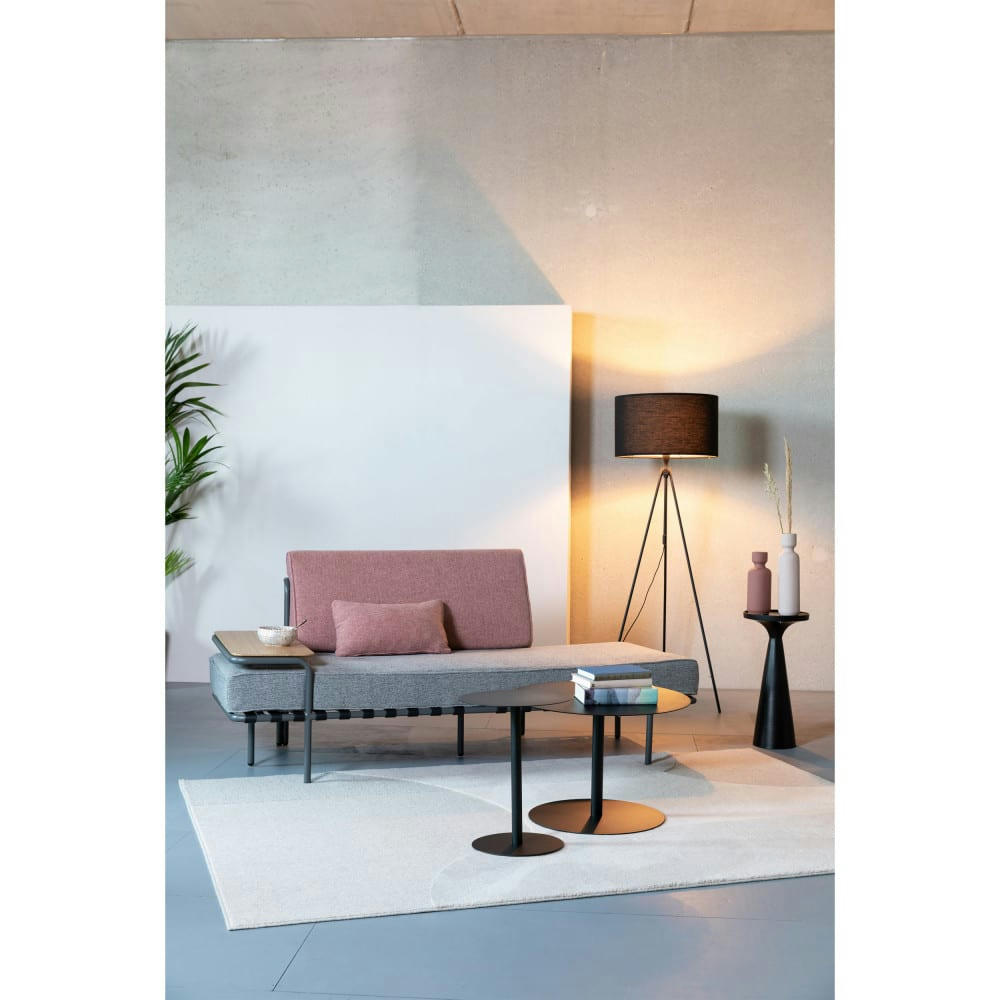 STAR - Méridienne en tissu gris et rose