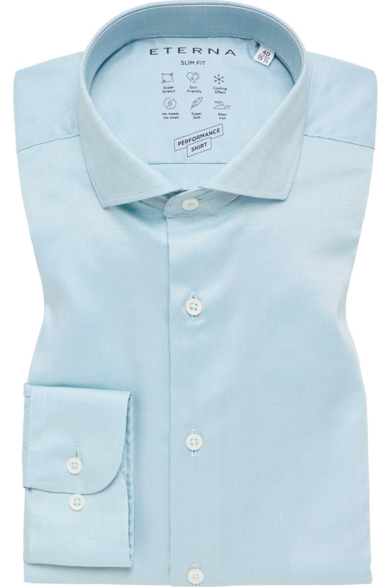 ETERNA Performance Slim Fit Tencel Hemd grün, Strukturiert