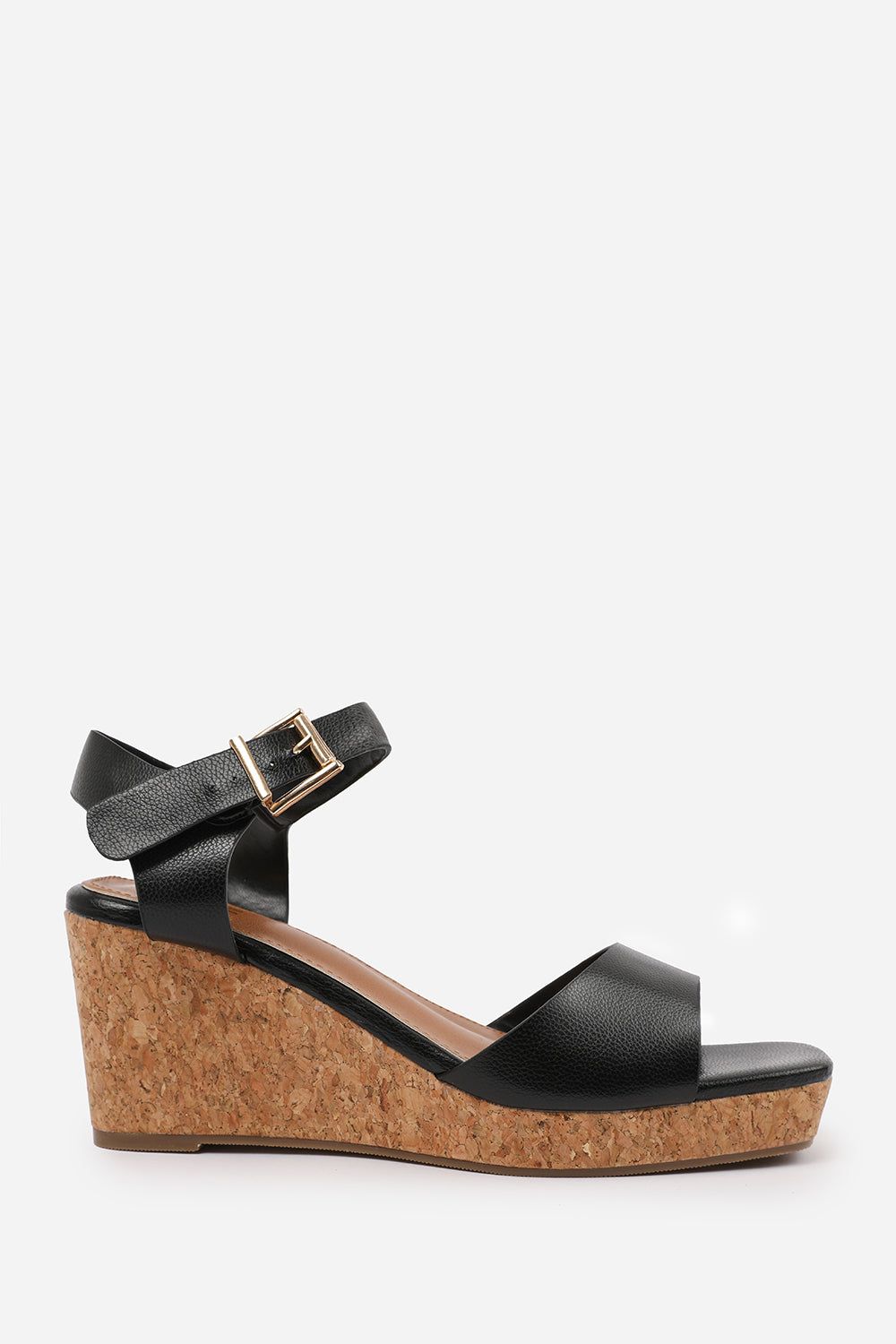 Where's That From Imelda' Wide Fit Wedge Sandals With Buckle Ankle Strap