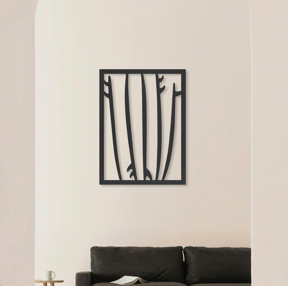 - Tableau en bois noir Surfs 28x37,5cm