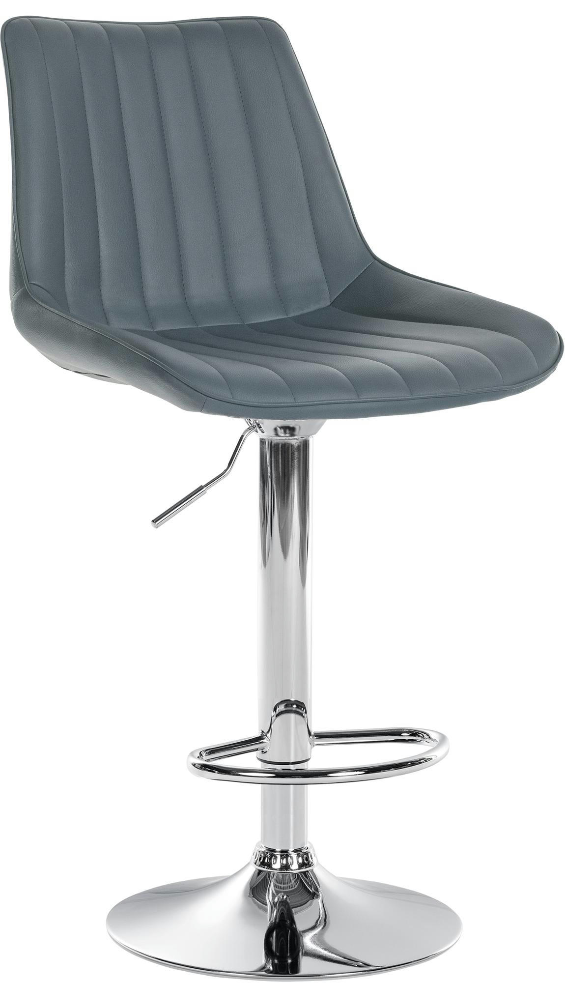 TONI - Tabouret de bar similicuir ajustable pivotant similicuir Gris