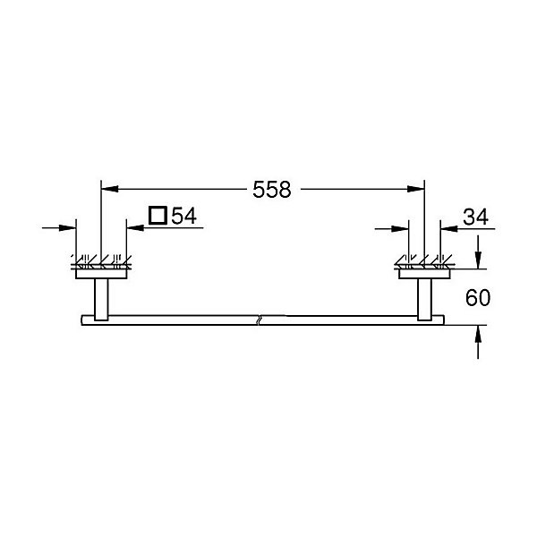 GROHE QuickFix - Start Cube - Barre porte-serviettes 558 mm - Finition Chromée 41089000 (à visser ou à coller)