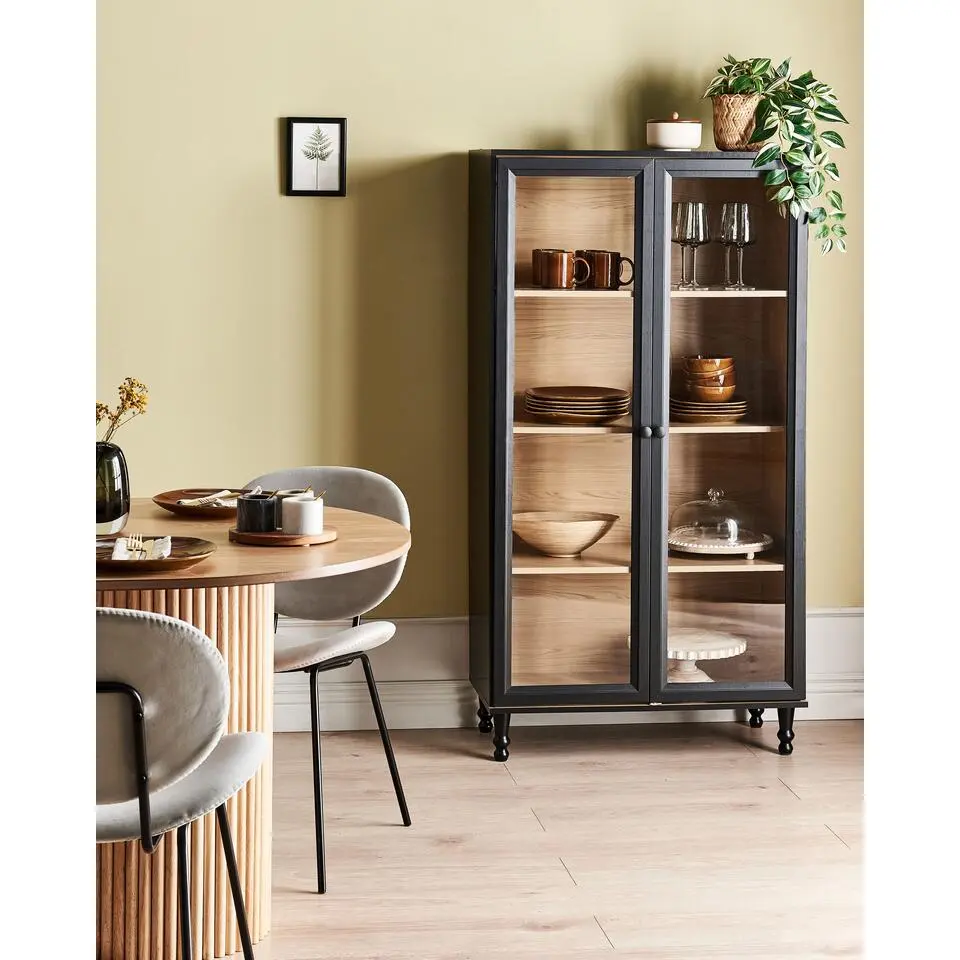 TINGLEDALE - Vitrinekast - Zwart - 80 cm - Hout