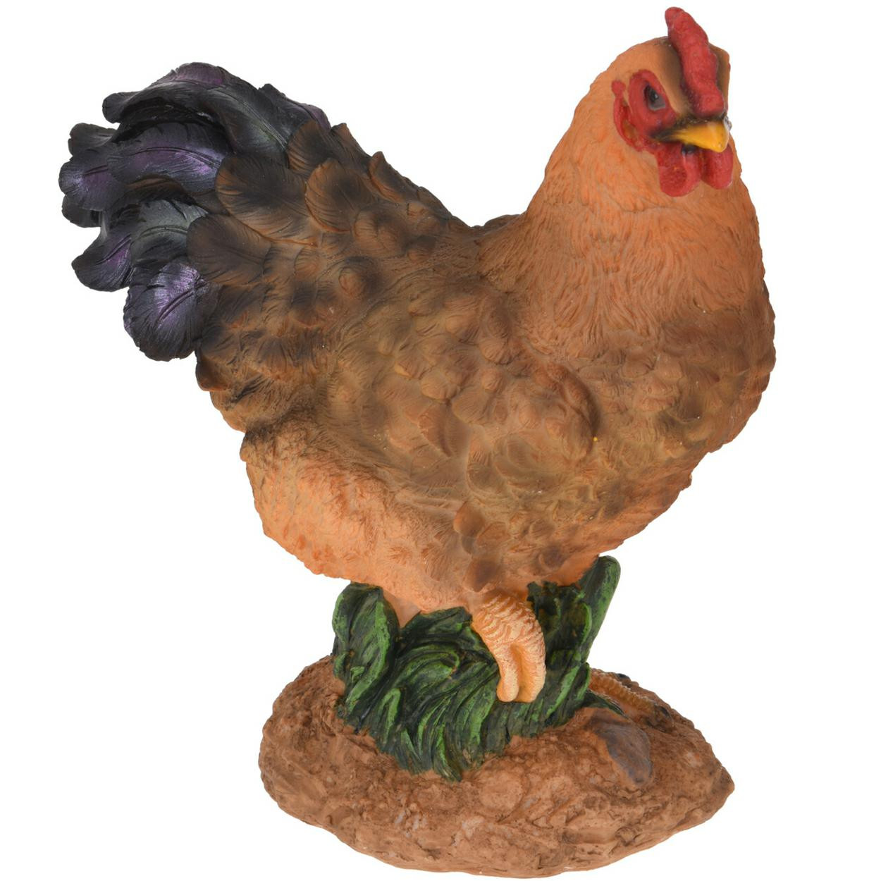 Kolorowa figurka ogrodowa kura 27 cm odporna na warunki atmosferyczne