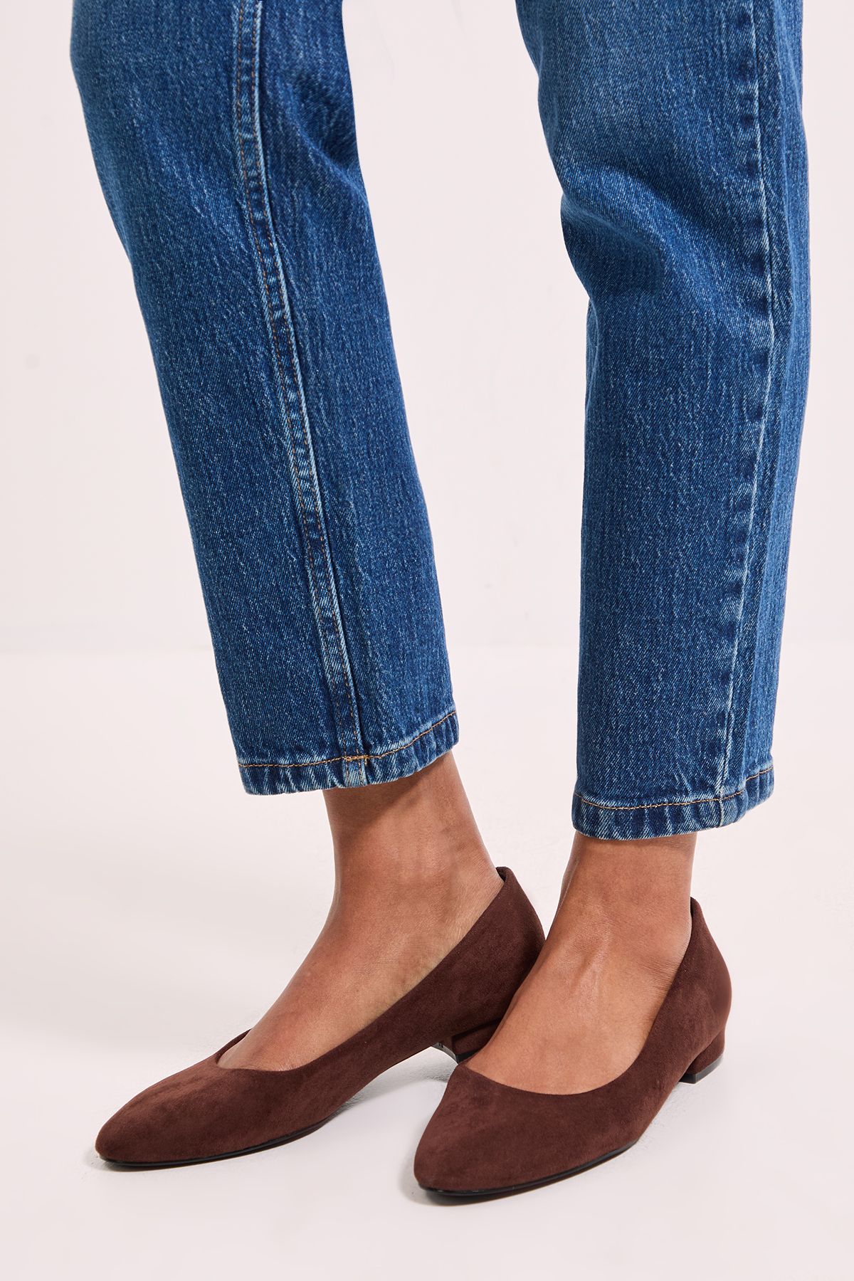 Dorothy Perkins Polly Faux Suede Low Block Heel Ballerinas