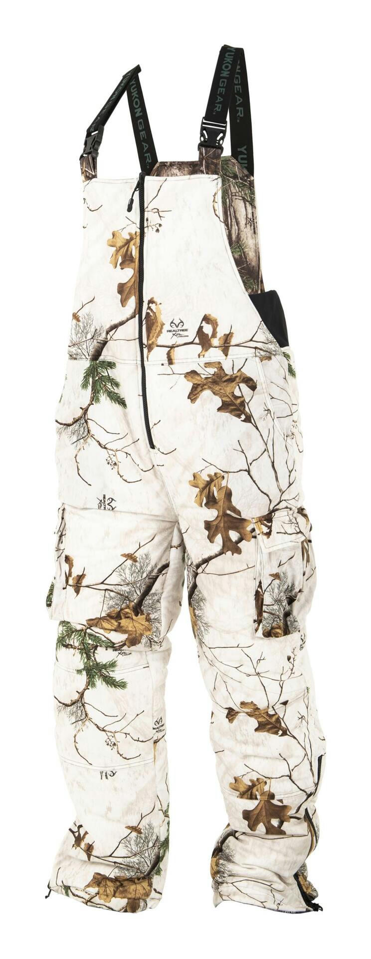 Yukon Gear Men's Waterproof Reversible Overall Hunting Pants, Snow/RealTree Xtra® Camo