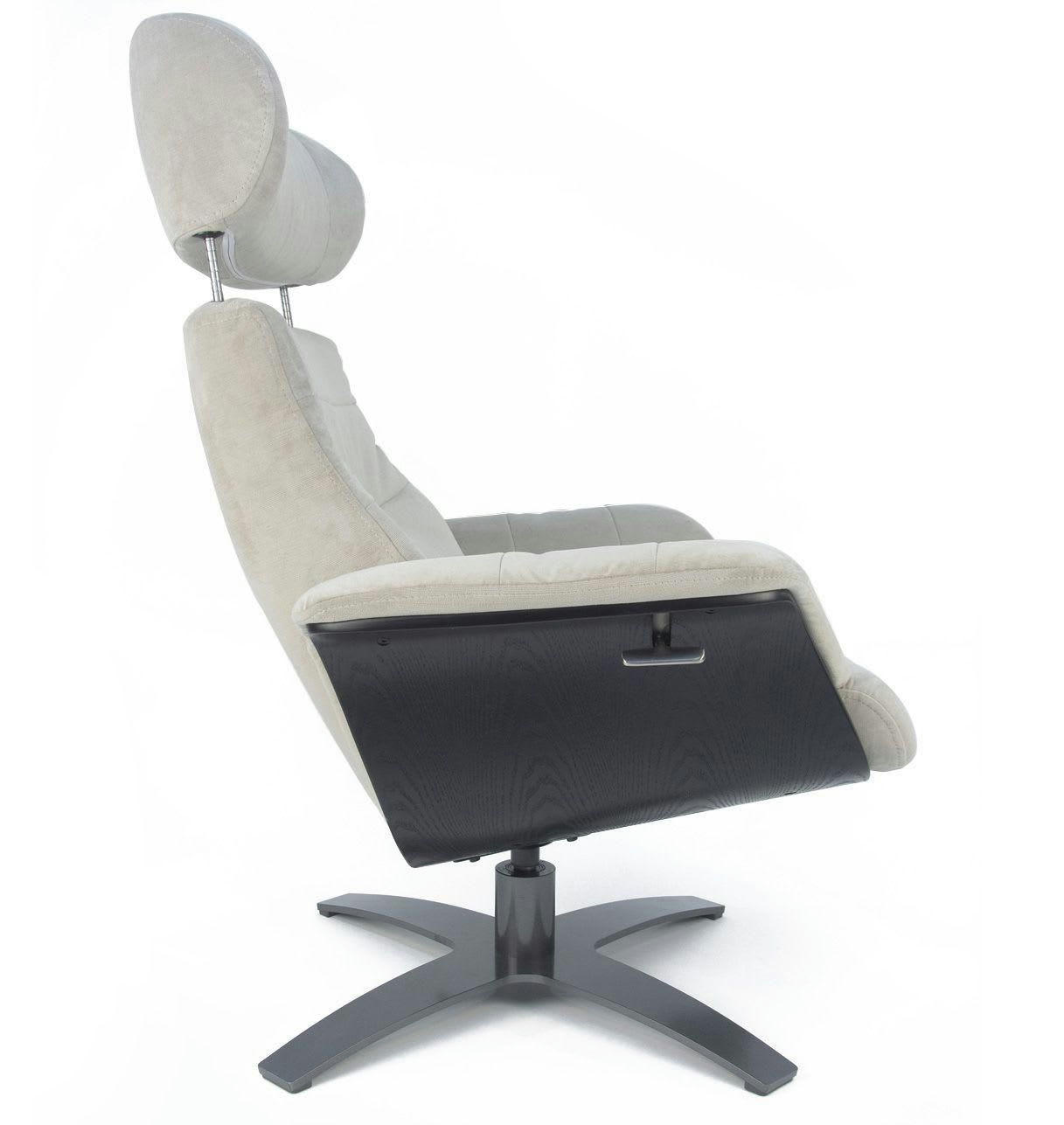 VÉGA - Fauteuil Tissu ou Velours et Chêne Noir - Velours Beige