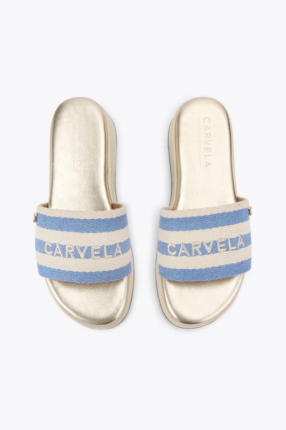 Carvela Palermo Stripe Mule' Canvas Flats