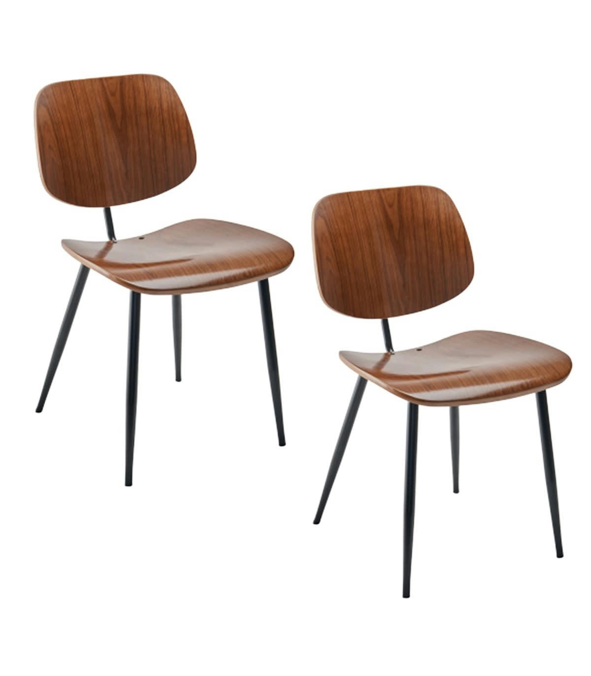 OLYMPIA - Chaises finition noyer - Lot de 2