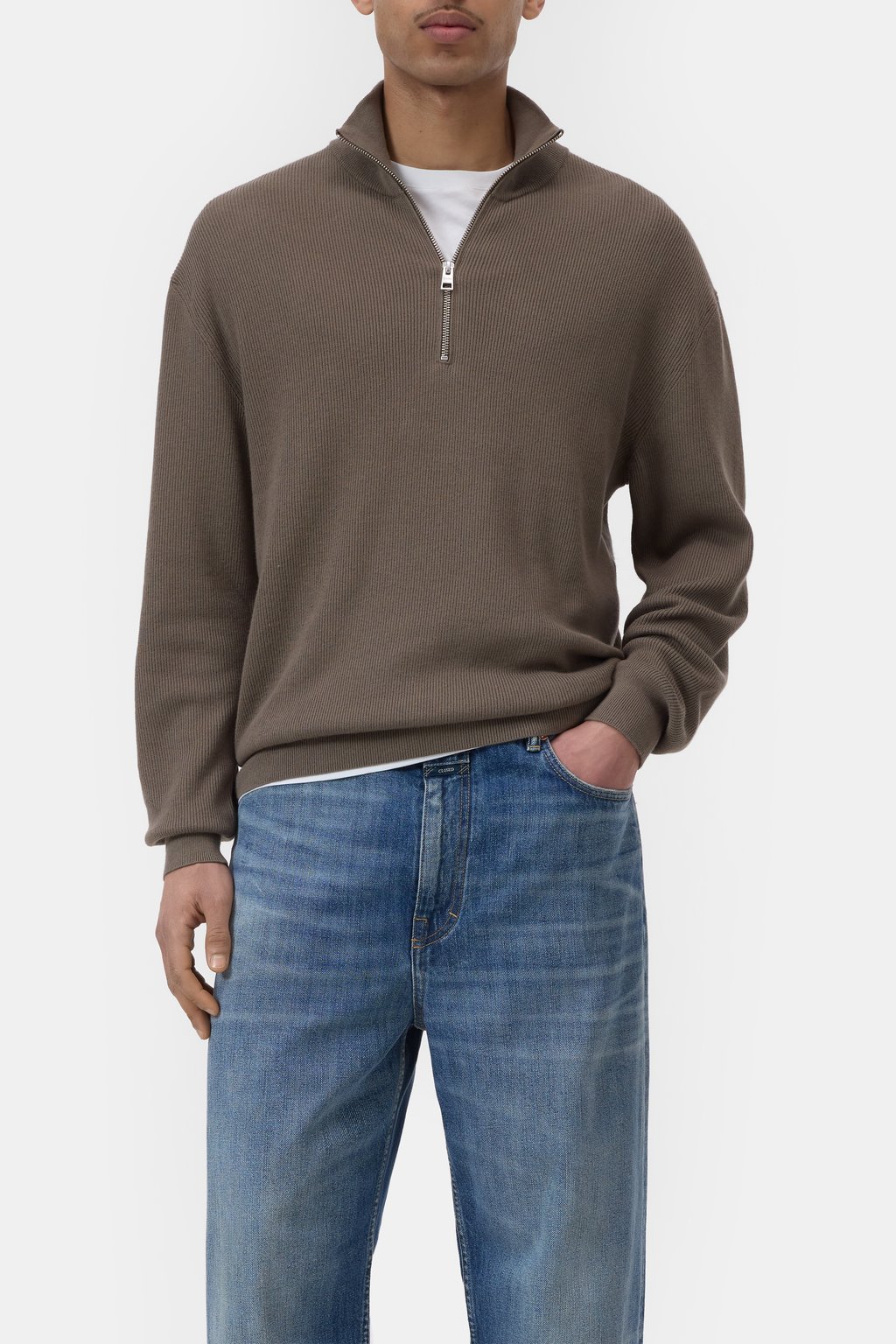 Halbzipp-Pullover aus Baumwolle