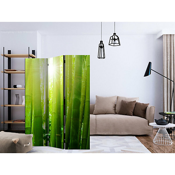 Paravent Décoratif Bambou Zen pour Ambiance Sereine 135 x 172 cm Vert