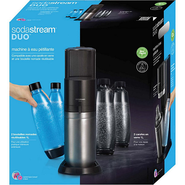 Machine à gazéifier l'eau   2 bouteilles   1 cylindre   2 carafes Sodastream DUONCB
