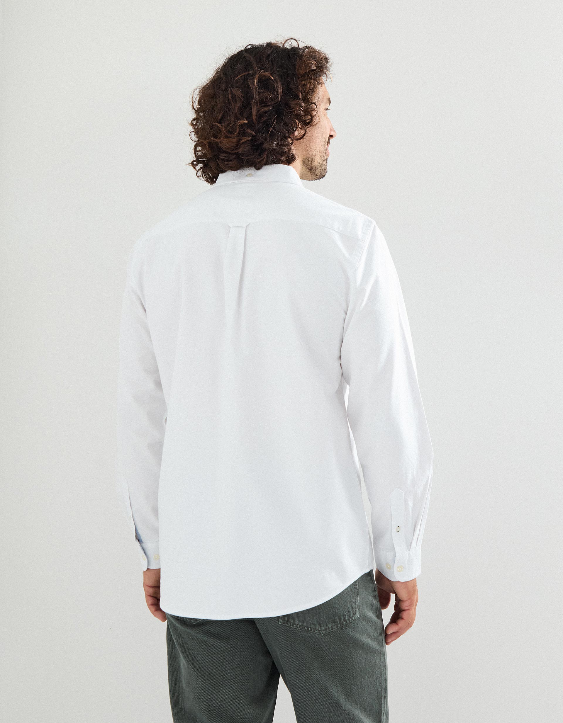 Camisa de Manga Comprida Oxford, Homem, Branco