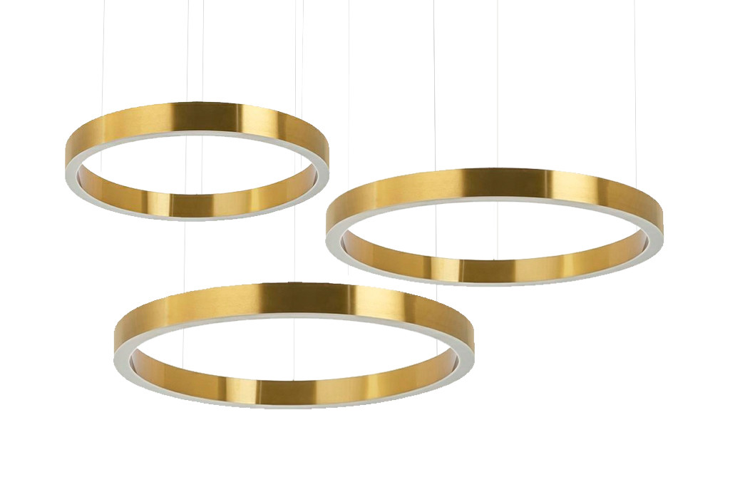 Lampa wisząca RING 40   60   60 złota na jednej podsufitce