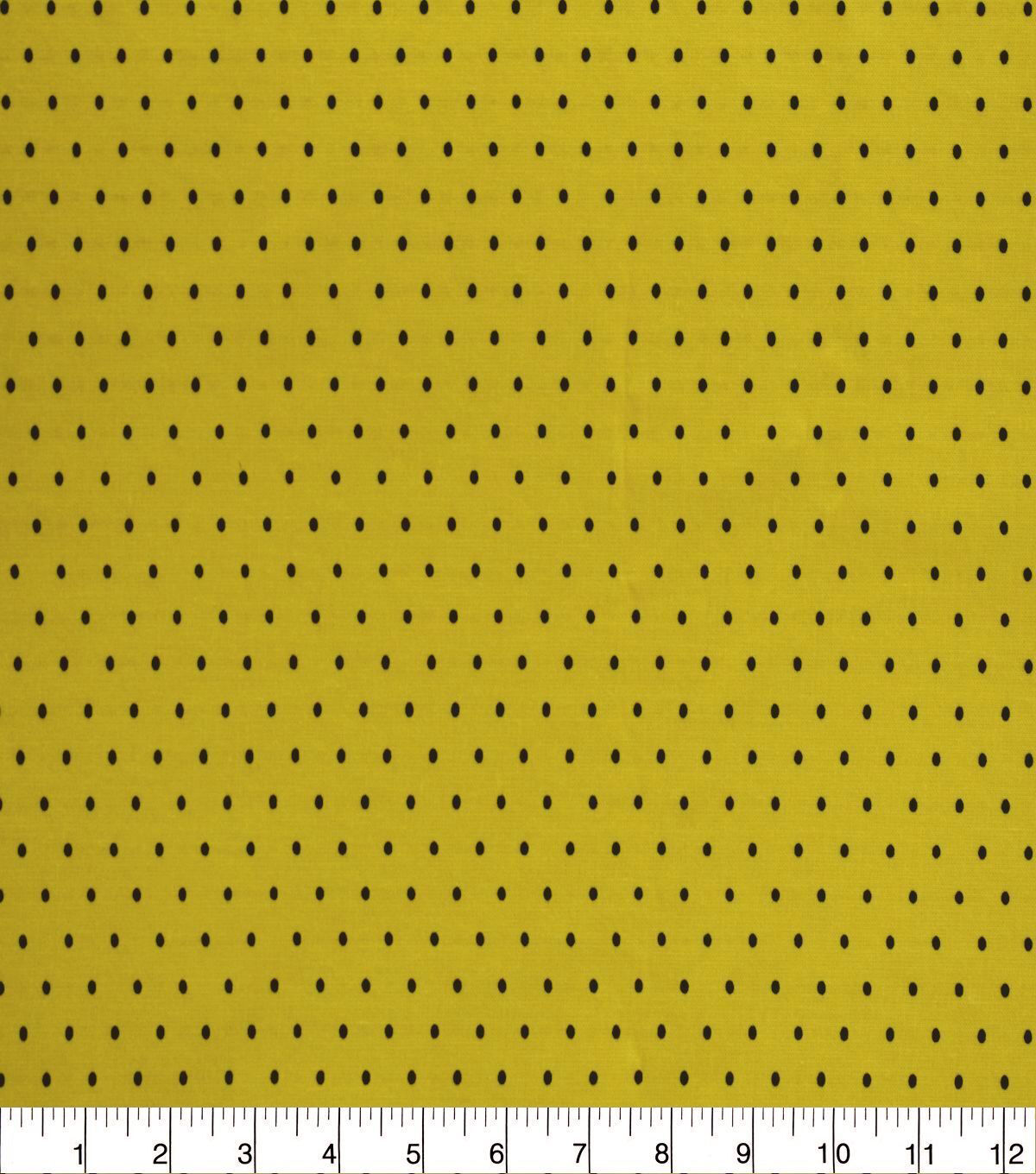Black Dots on Yellow Quilt Cotton Fabric by Quilter's Showcase