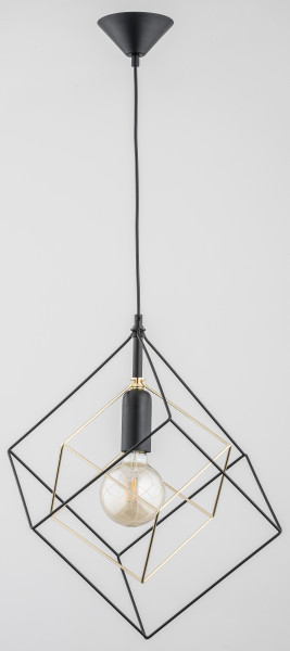 Lampa wisząca czarno-złota TANTO 1xE27x15W wym: 75x25x25 cm Alfa