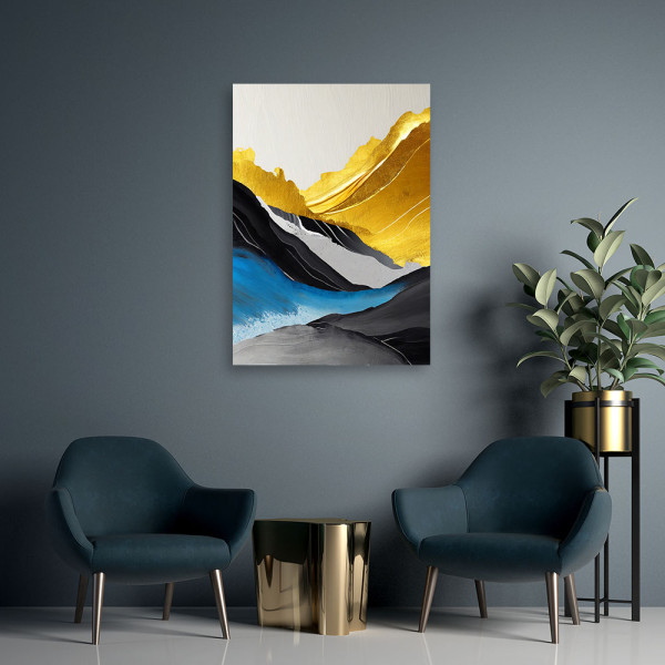 Feeby Obraz, Abstrakcja akryl góry złoty 40x60