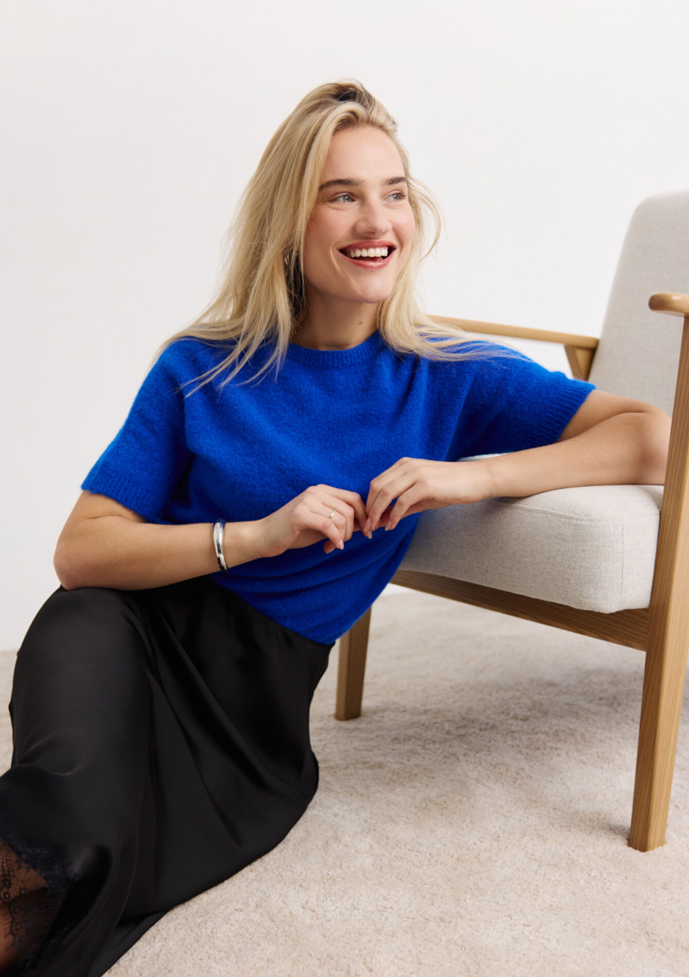 Gebreide trui met korte mouw