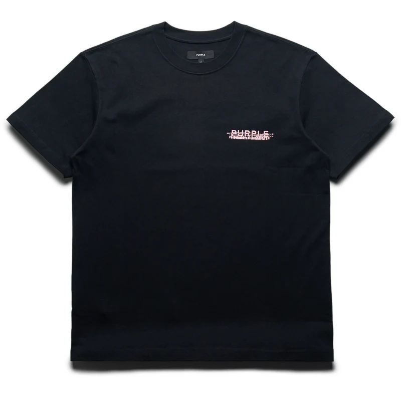 Purple Brand Scattered Wordmark Tee - Black