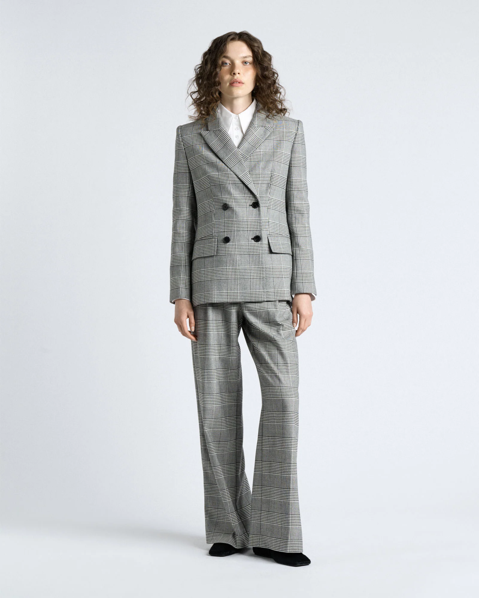 European Houndstooth Check Blazer