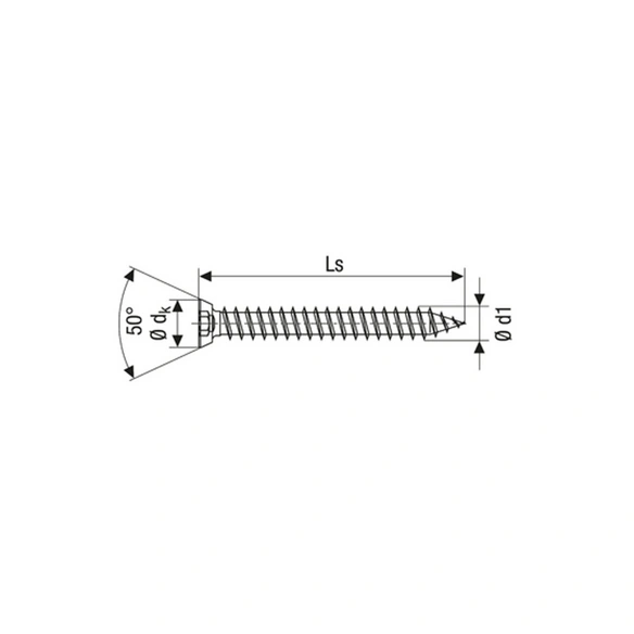 Flachsenkkopfschraube, ØxL: 7.5 x 150 mm, Stahl, 100 Stück