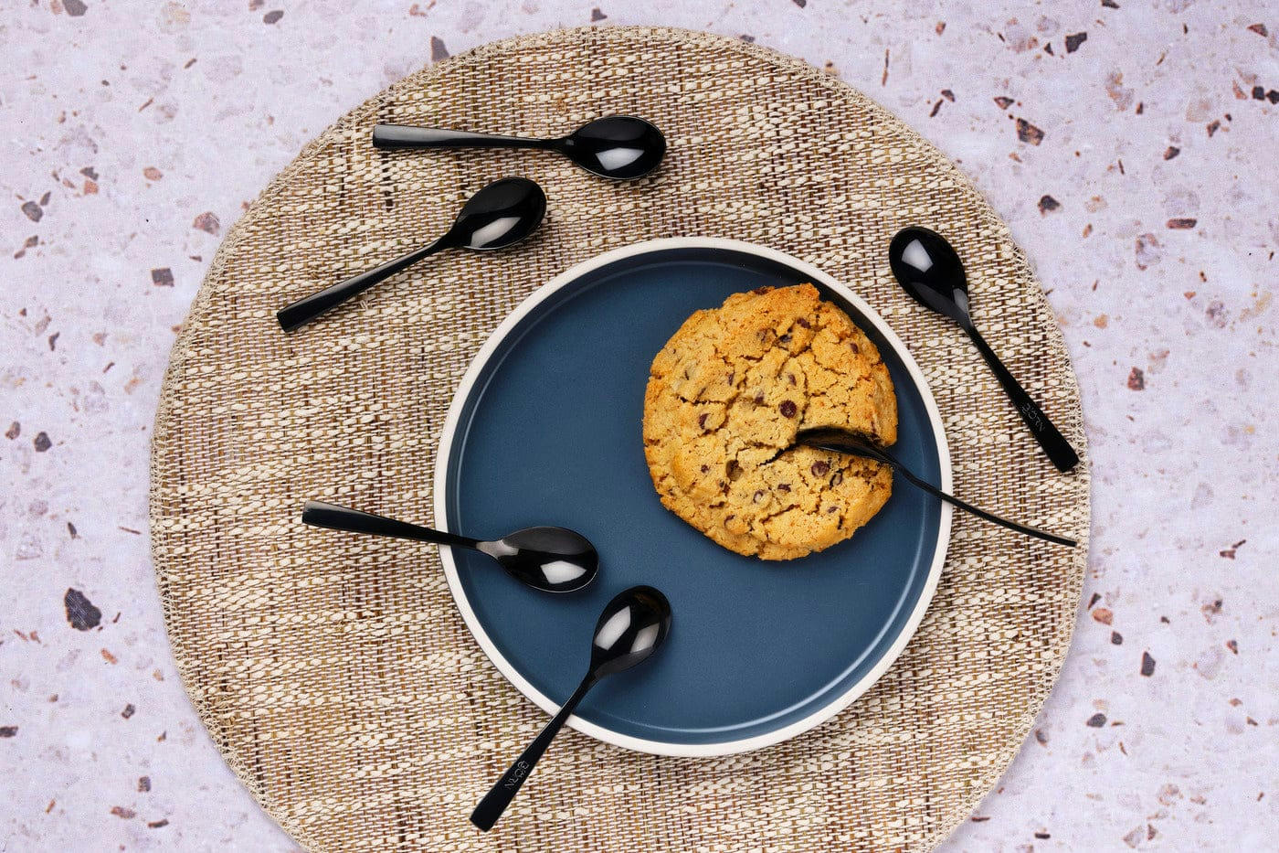 NUDE - Lot de 6 petites cuillères en inox noir