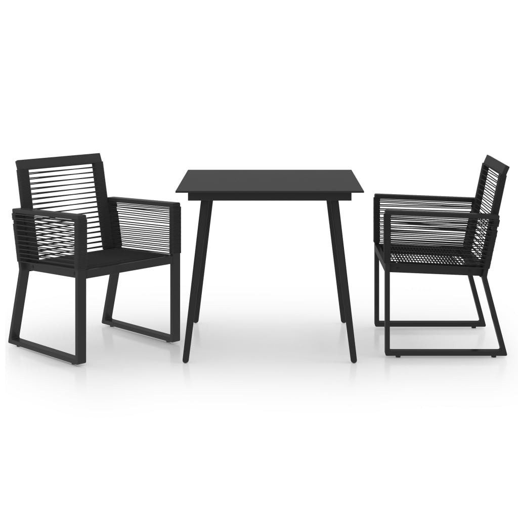 Zestaw mebli ogrodowych Czarny 80 cm table length PVC vidaXL