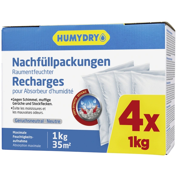 Nachfüllpaket für Luftentfeuchter, für Räume bis 35 m², 0,1 l, granulat