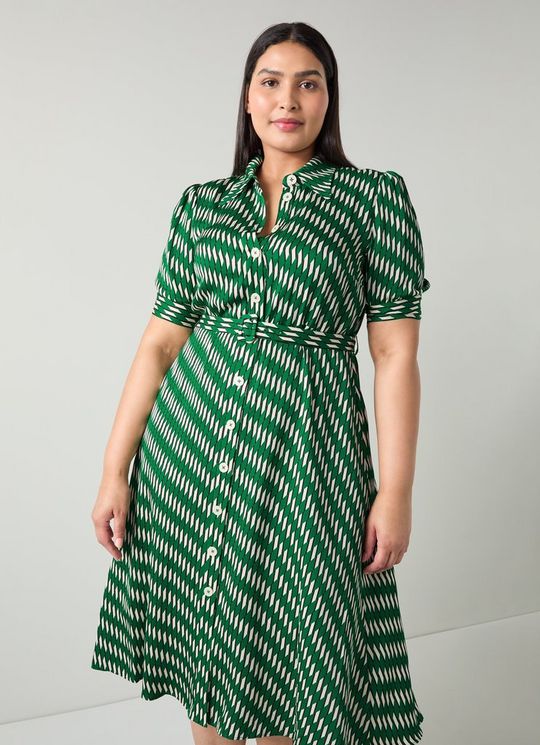 Valerie Green Modernist Print Shirt Dress