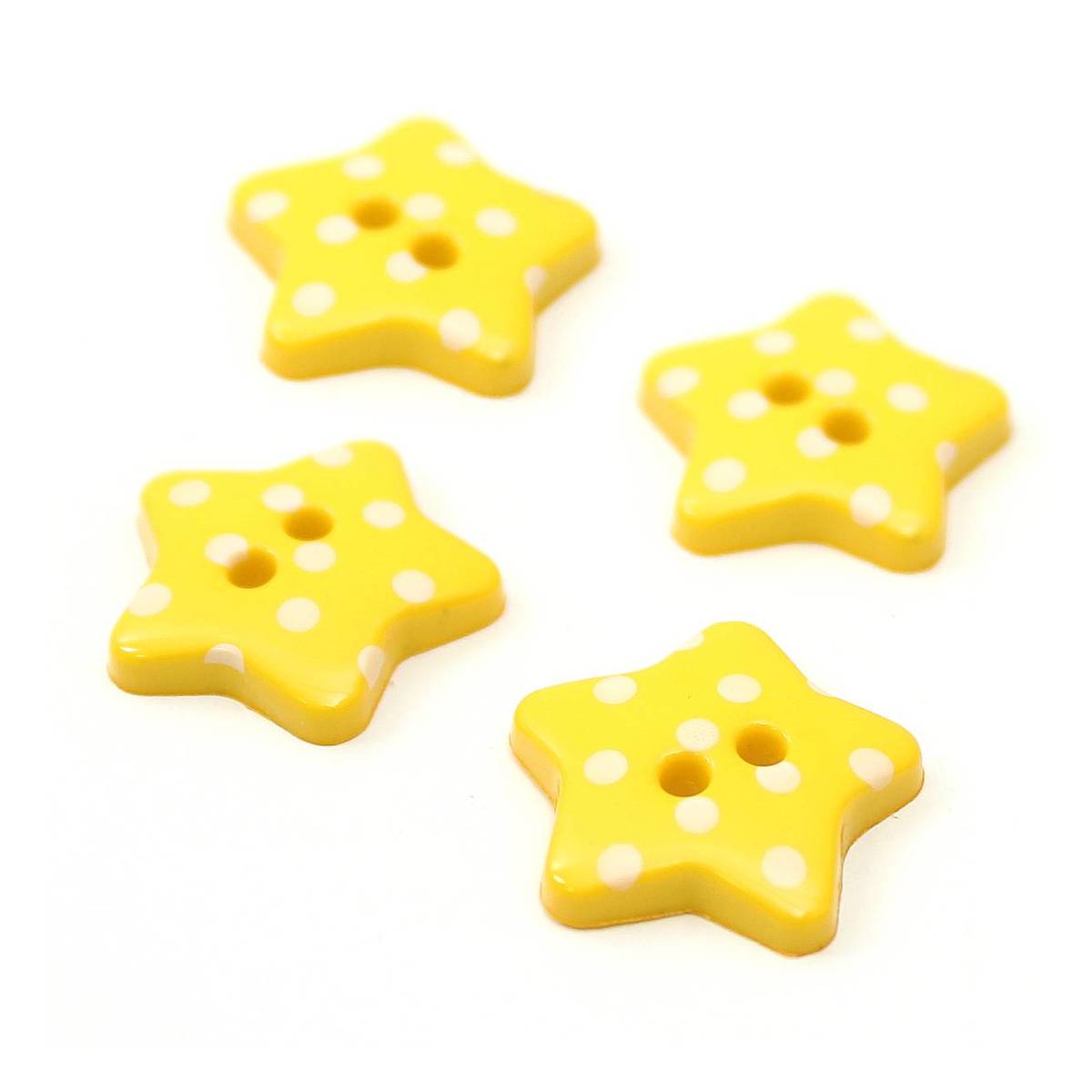 Hemline Yellow Novelty Star Button 4 Pack