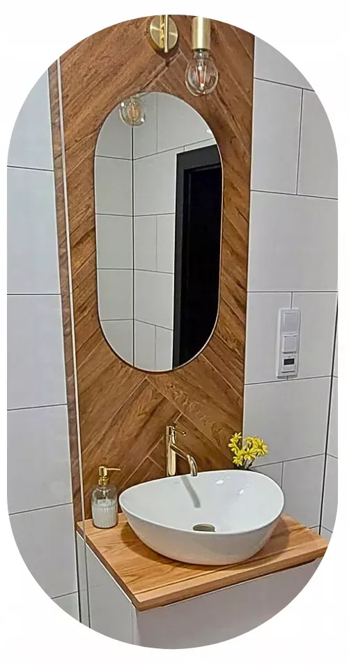 Lustro owalne łazienkowe 50x80 srebrne owal bez podświetlenia premium