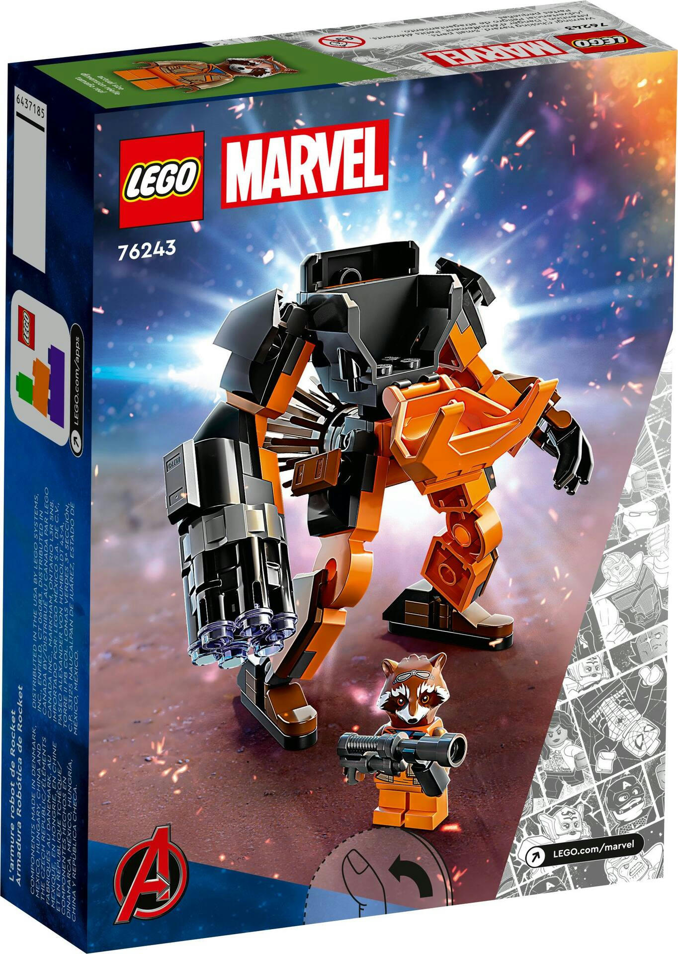 LEGO® Marvel Rocket Mech Armor Buildable Toy - 76243, 98-pcs, Ages 6+