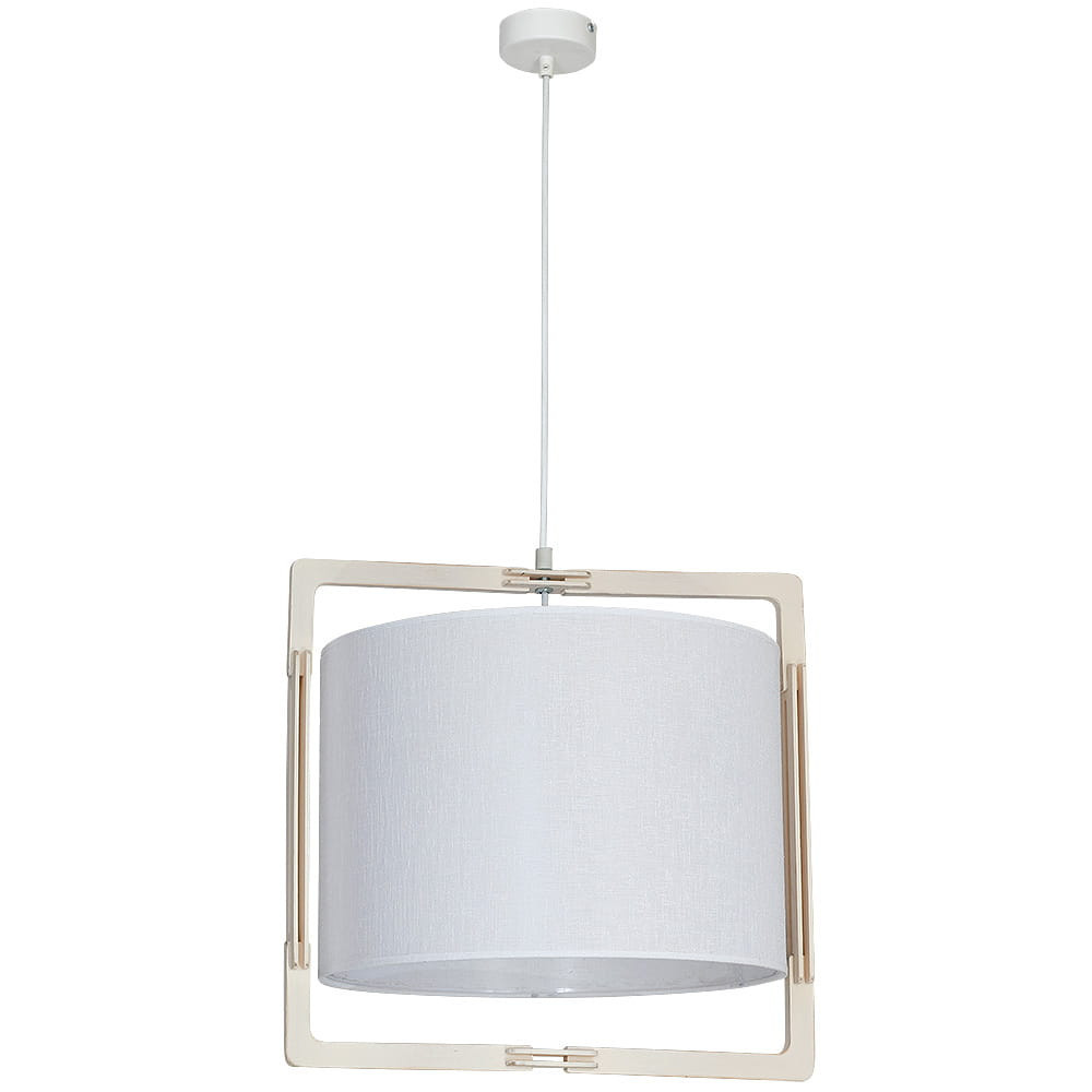 Lampa wisząca biała LOKI 1xE27x60W wym: 80x41x35 cm Aldex