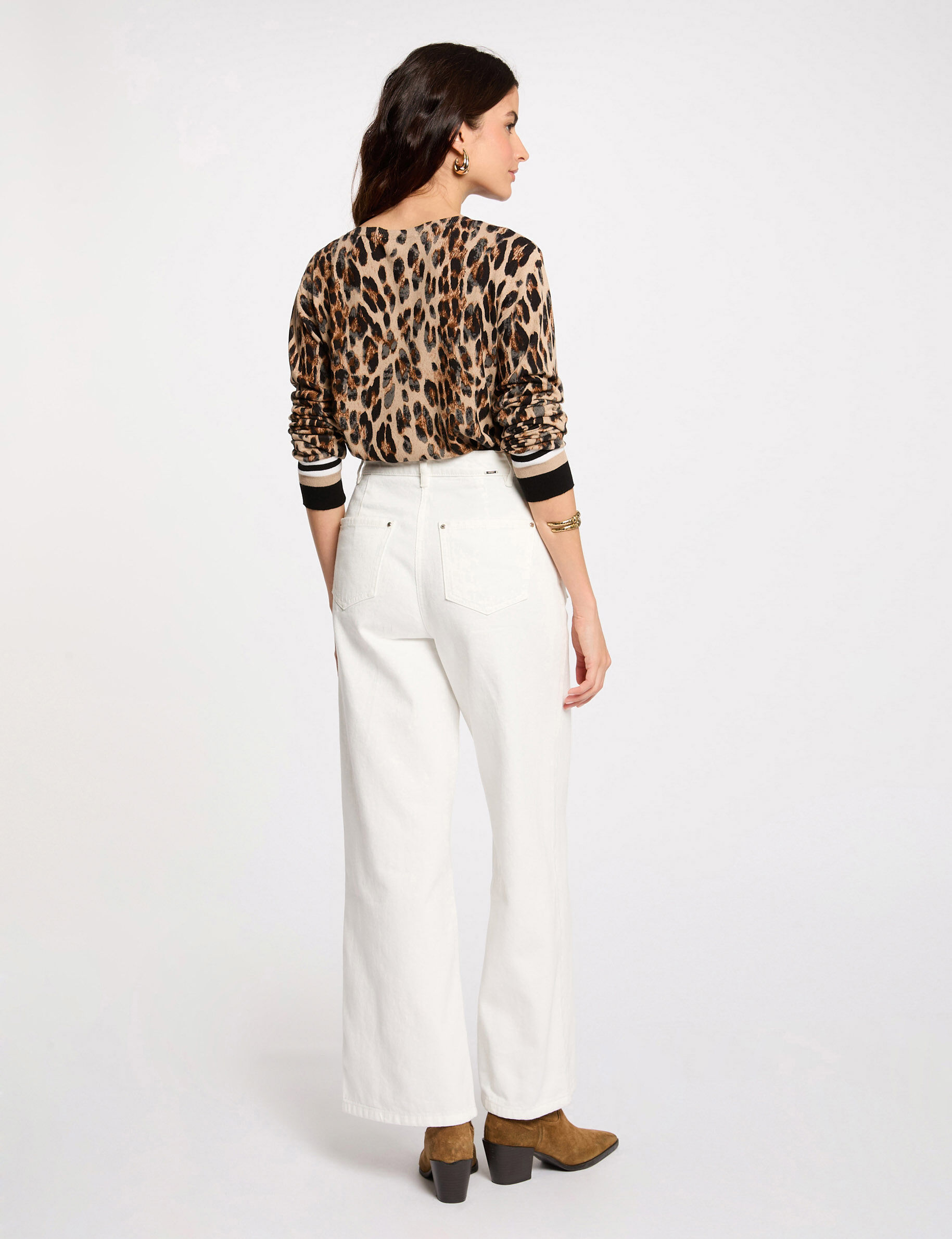 Printed Jumper Round Neck Multicolor Women