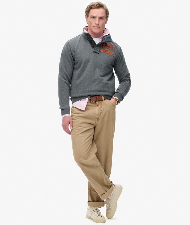 Vintage Athletic Half Button Sweatshirt