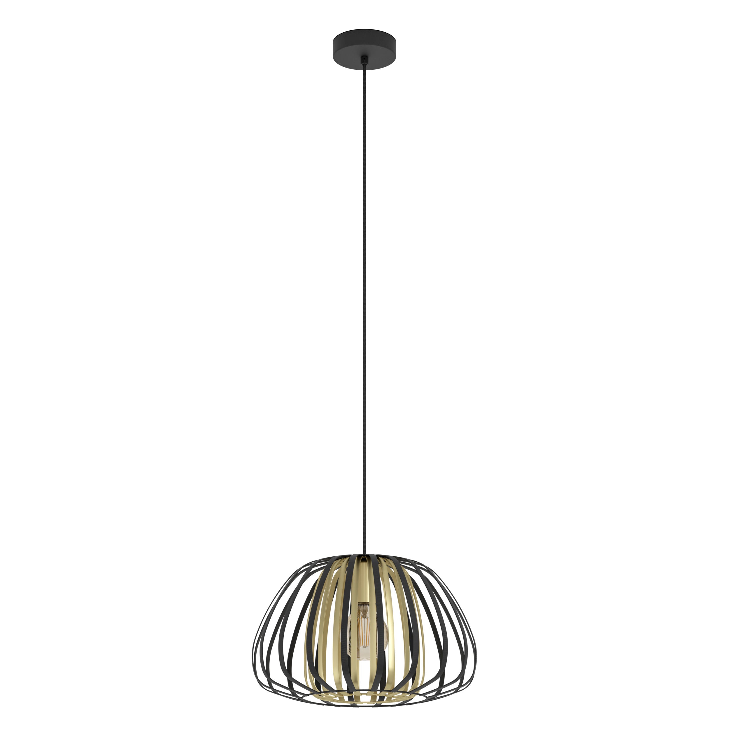 EGLO hanglamp Encinitos - e27 - ø 37,5 cm - zwart/goud